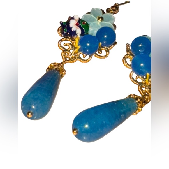 🦋 New! Chinese Floral Dangle Earrings - Picture 5 of 5